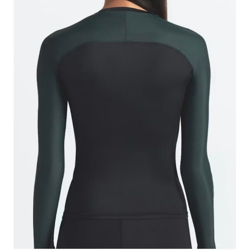 NIKE SKIMS SHINE LONG SLEEVE CREW NECK Obsidian And Dark Teal - Picture 3 of 5
